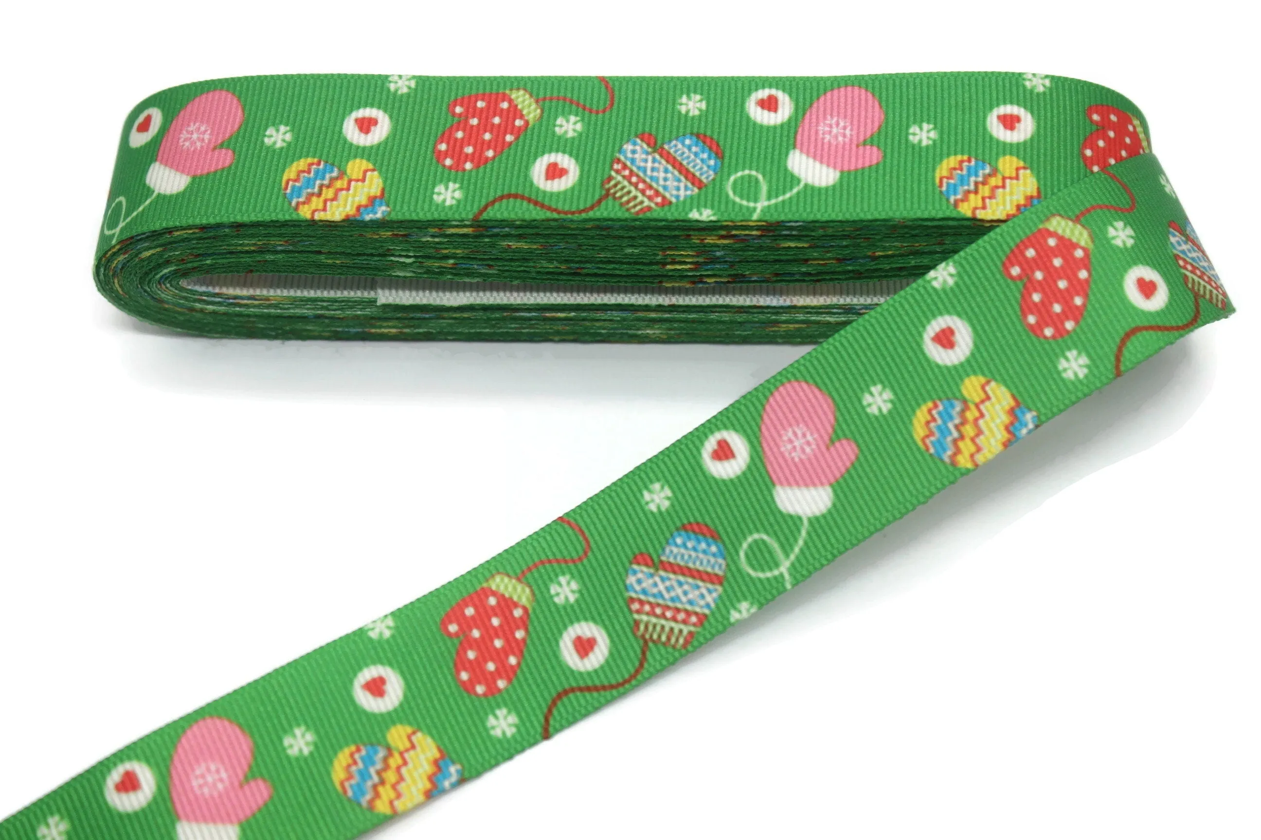 0.98 inch(25 mm) Christmas Grosgrain Ribbon - Wholesale Ribbon by the Yard, Solid Grosgrain Bows, Hair Bow, Hairbow Supplies CHRS