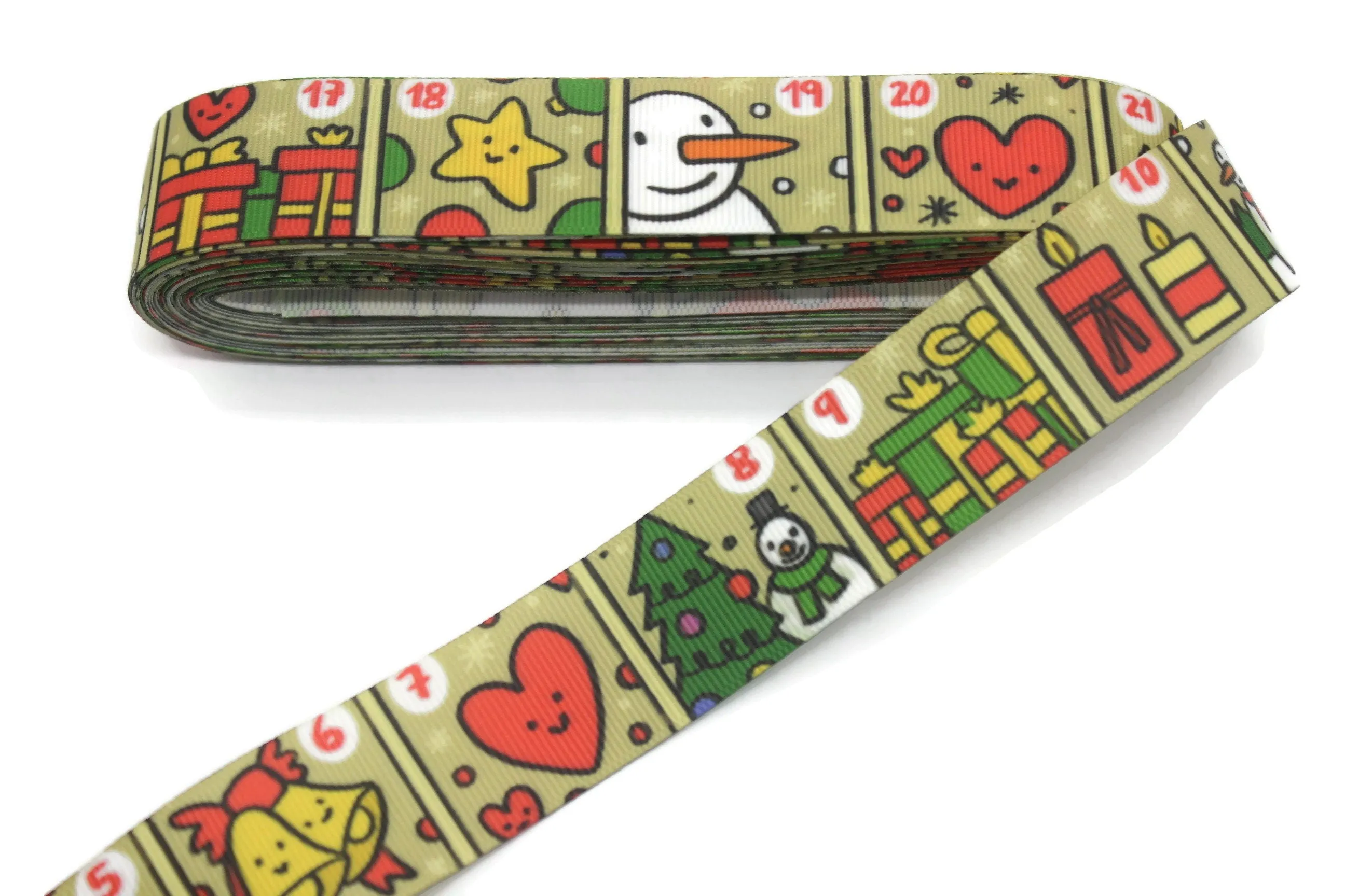0.98 inch(25 mm) Christmas Grosgrain Ribbon - Wholesale Ribbon by the Yard, Solid Grosgrain Bows, Hair Bow, Hairbow Supplies CHRS