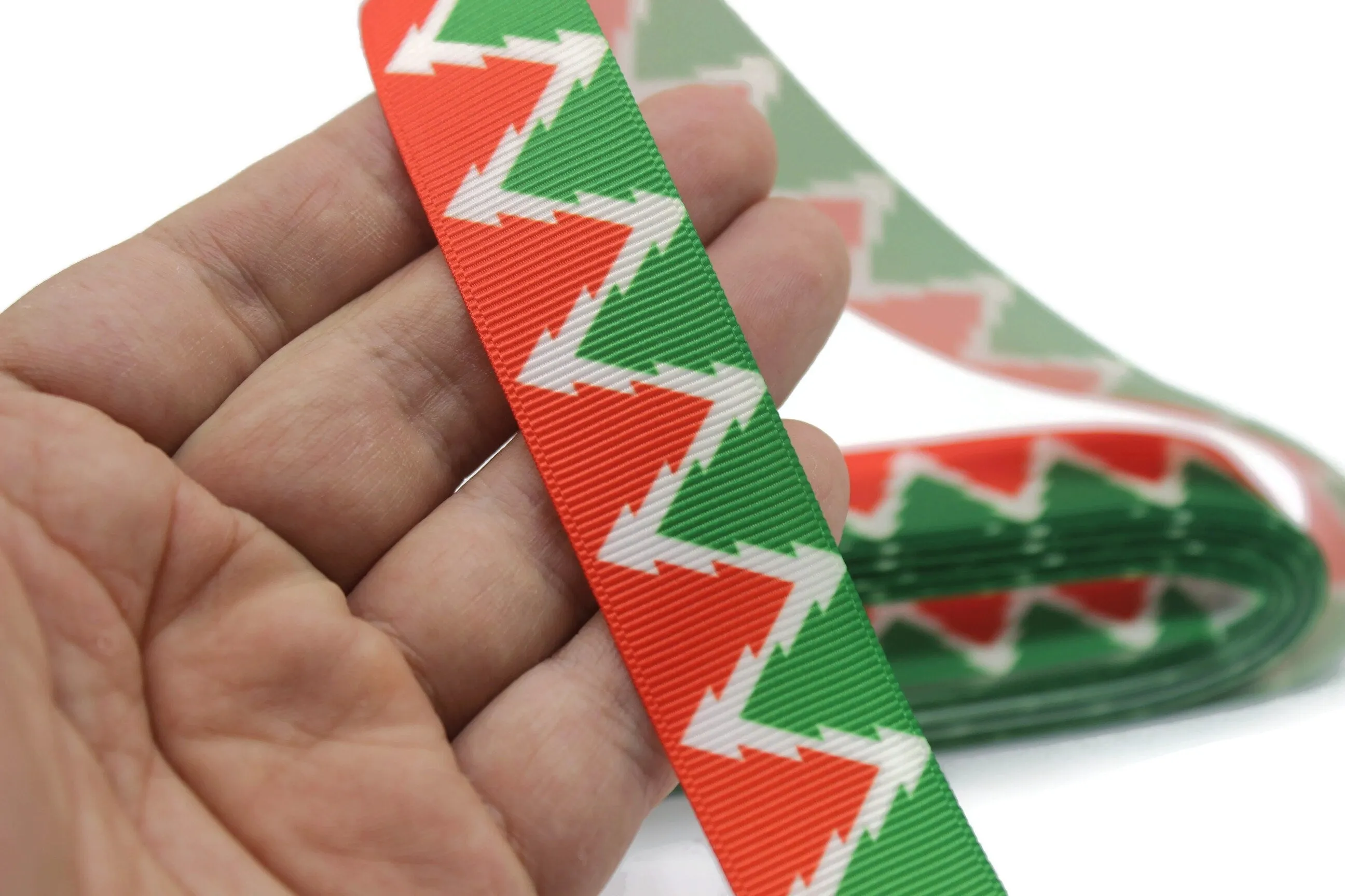 0.98 inch(25 mm) Christmas Grosgrain Ribbon - Wholesale Ribbon by the Yard, Solid Grosgrain Bows, Hair Bow, Hairbow Supplies CHRS