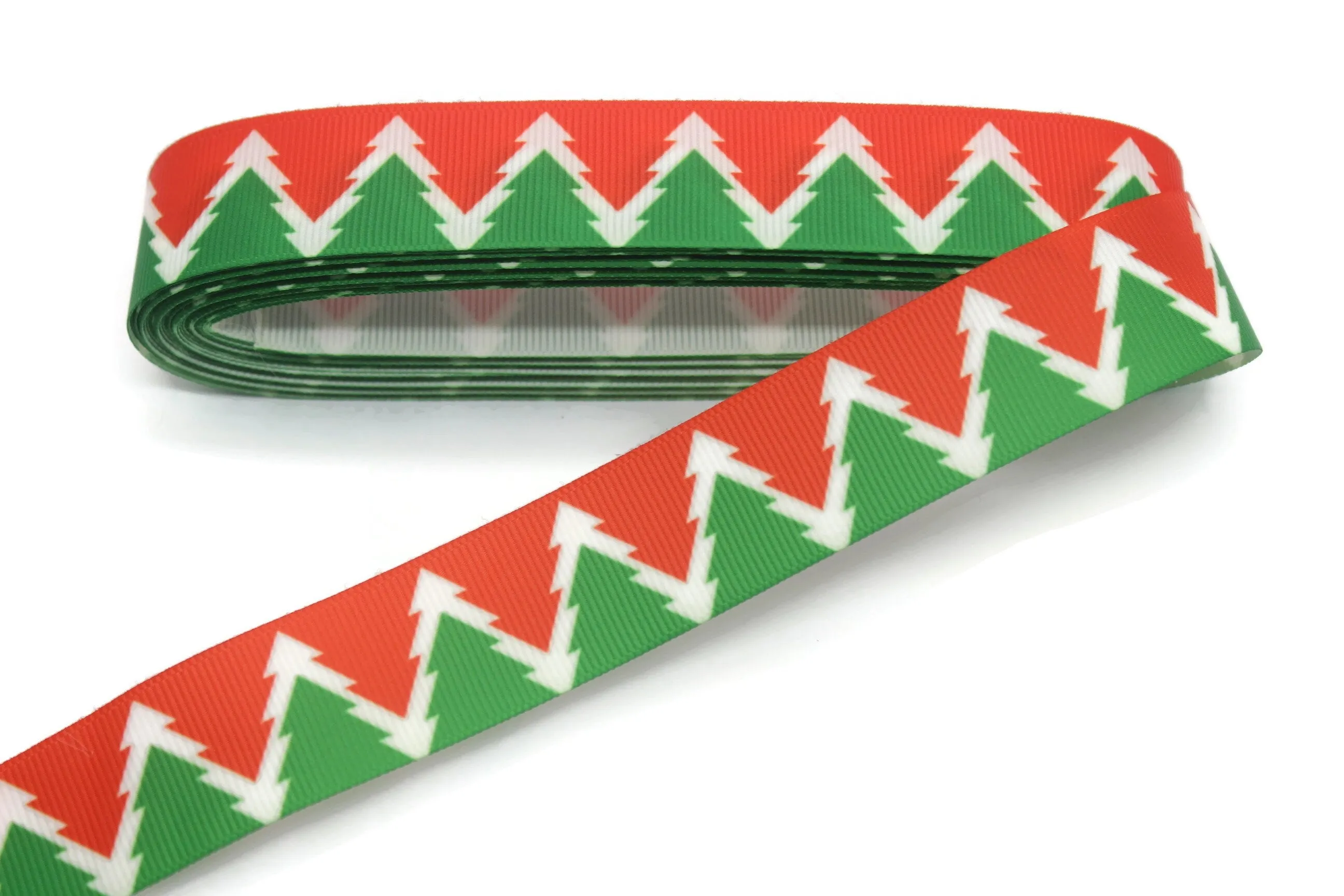 0.98 inch(25 mm) Christmas Grosgrain Ribbon - Wholesale Ribbon by the Yard, Solid Grosgrain Bows, Hair Bow, Hairbow Supplies CHRS
