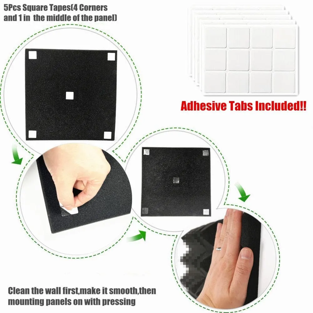 10 20pcs Acoustic Soundproof Foam Panel with Tapes