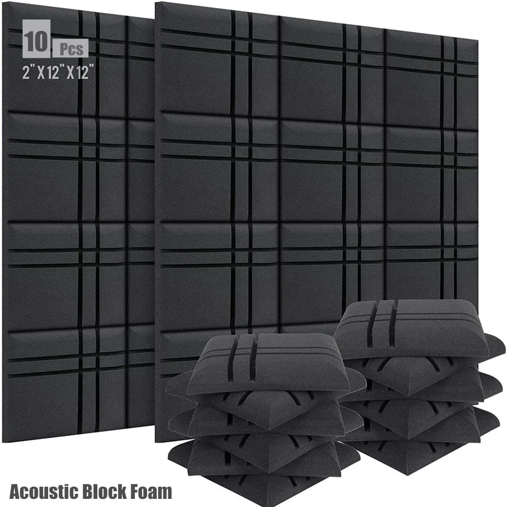 10 20pcs Acoustic Soundproof Foam Panel with Tapes