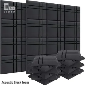 10 20pcs Acoustic Soundproof Foam Panel with Tapes