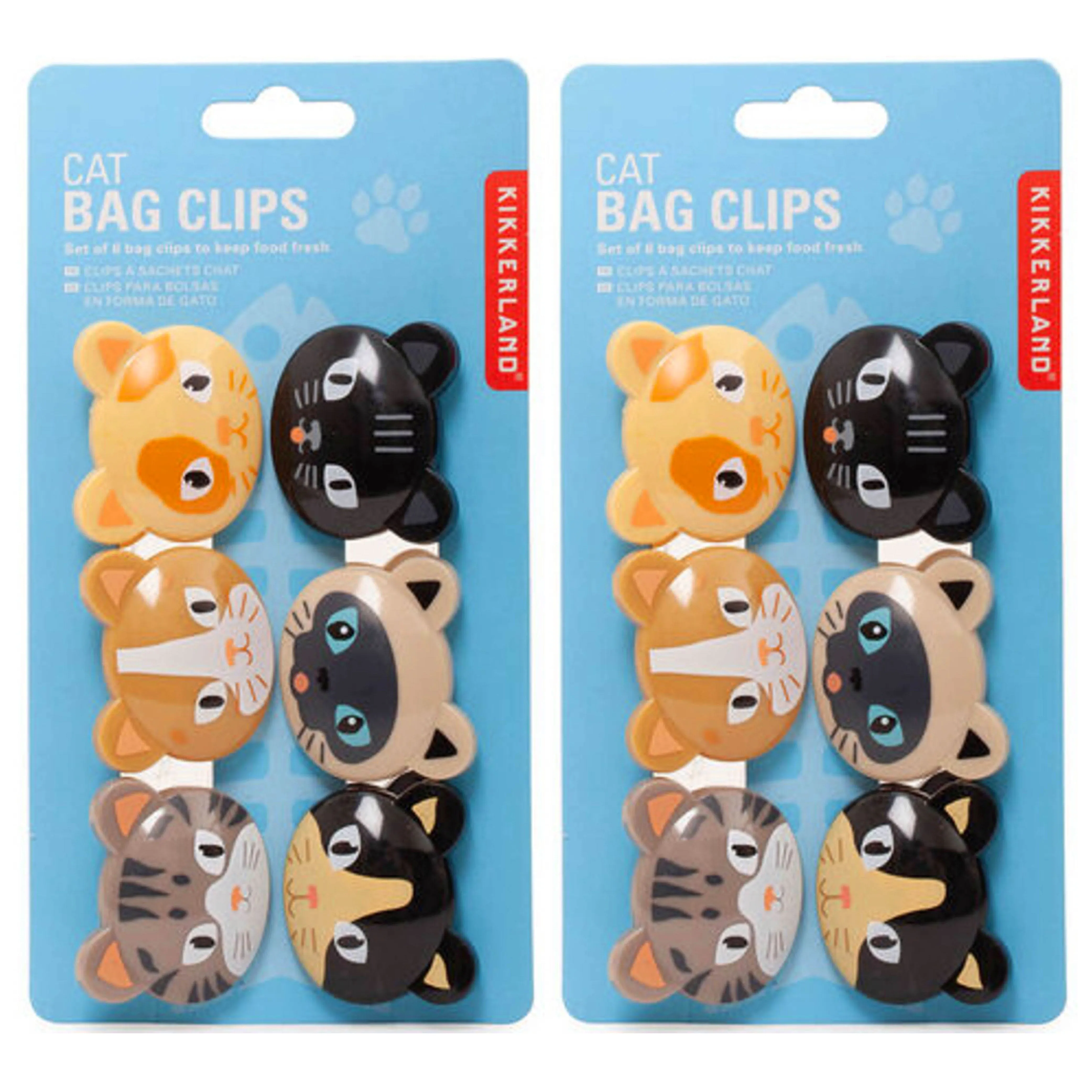 12 Kikkerland Cat Kitty Bag Clips Food Storage Sealing Chips Seal Kitchen Snack