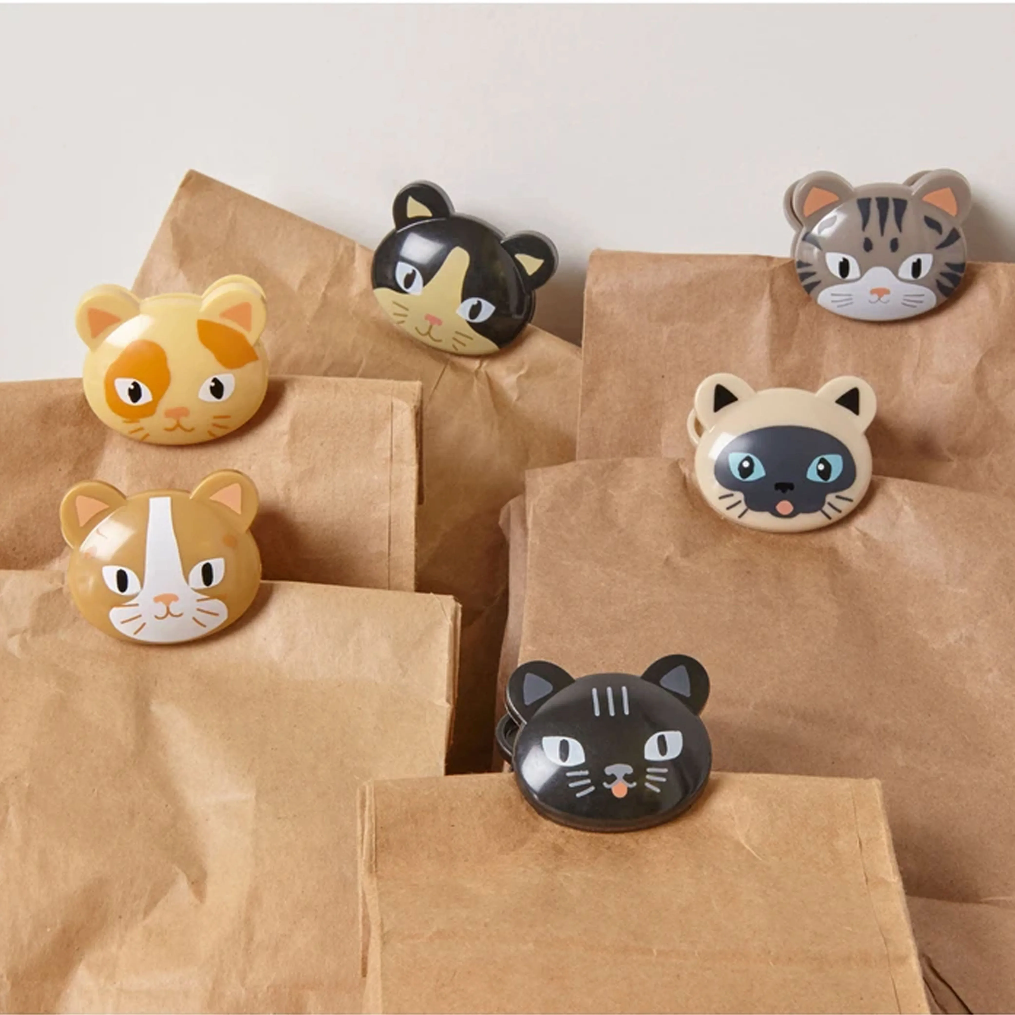 12 Kikkerland Cat Kitty Bag Clips Food Storage Sealing Chips Seal Kitchen Snack