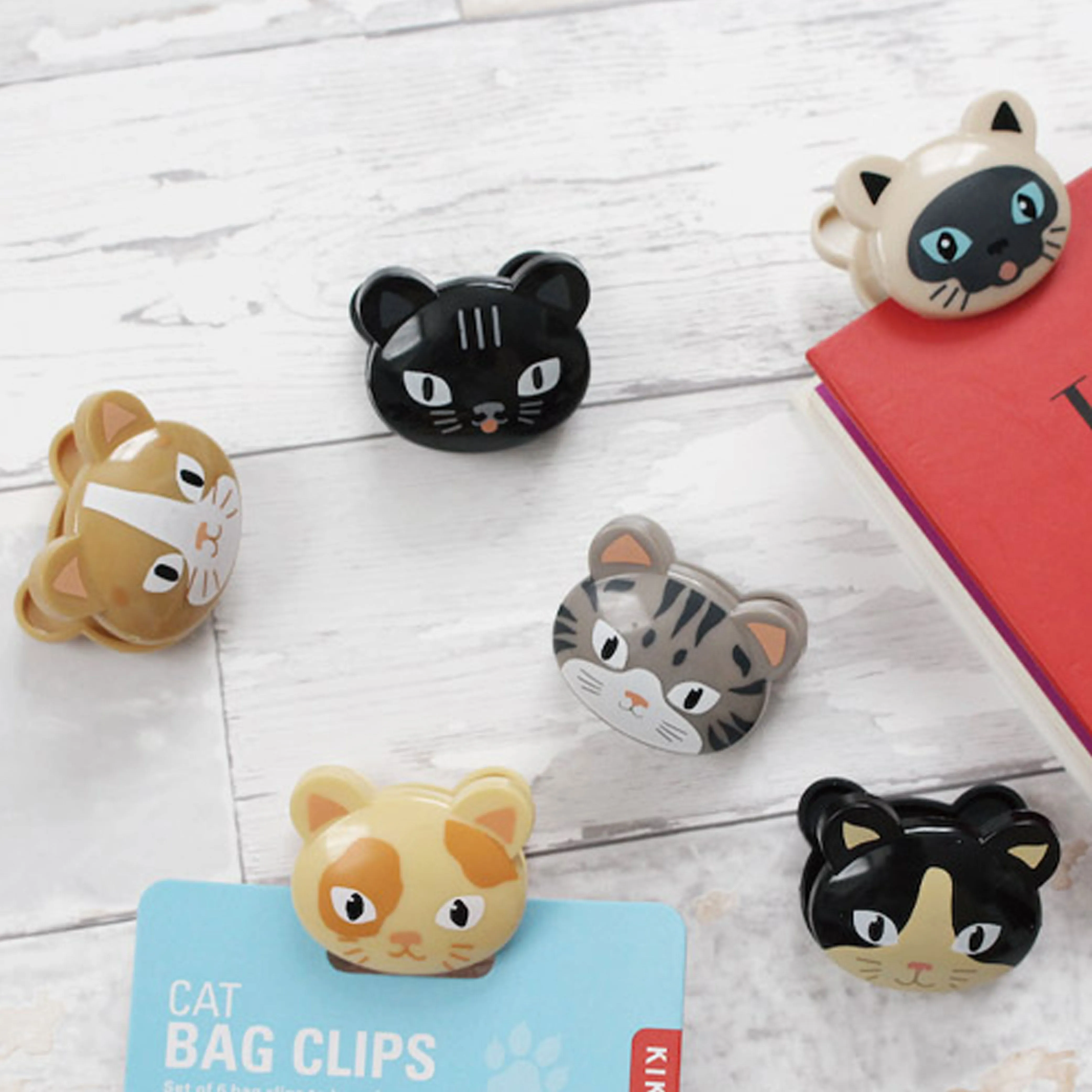 12 Kikkerland Cat Kitty Bag Clips Food Storage Sealing Chips Seal Kitchen Snack
