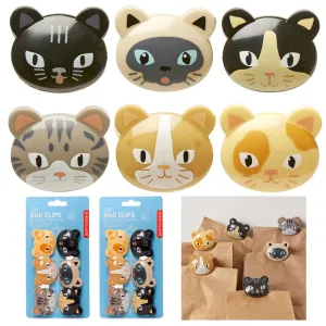 12 Kikkerland Cat Kitty Bag Clips Food Storage Sealing Chips Seal Kitchen Snack