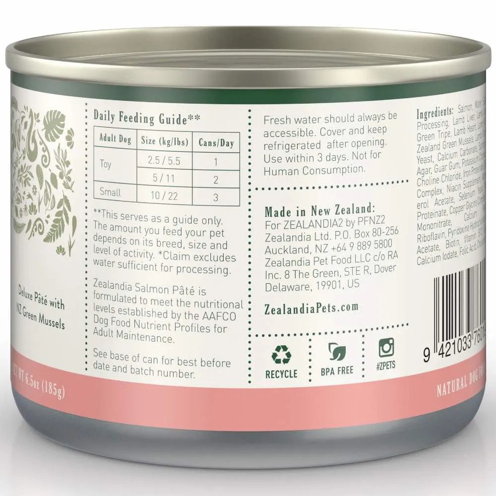 15% OFF: Zealandia Salmon Pate Grain-Free Adult Canned Dog Food 170g