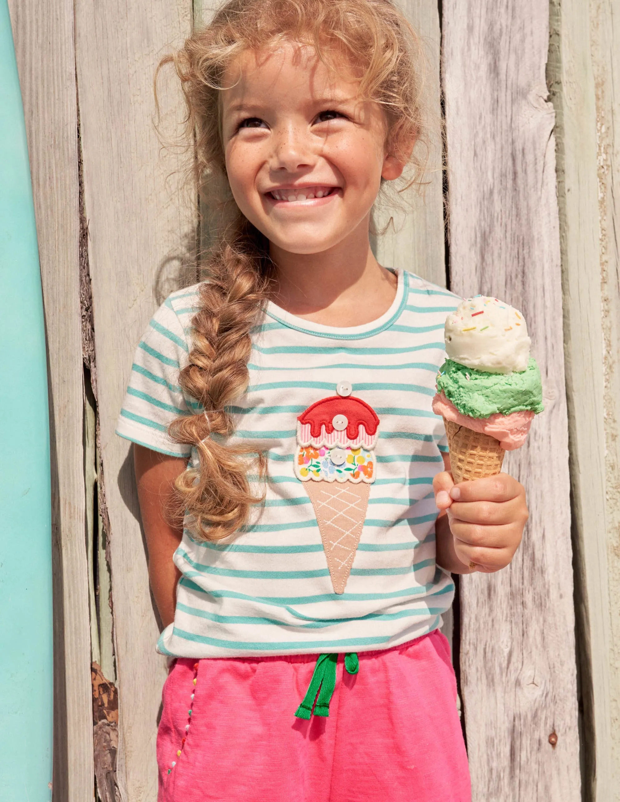 Build your own Appliqué Top-Georgian Blue/ Ivory Ice Cream