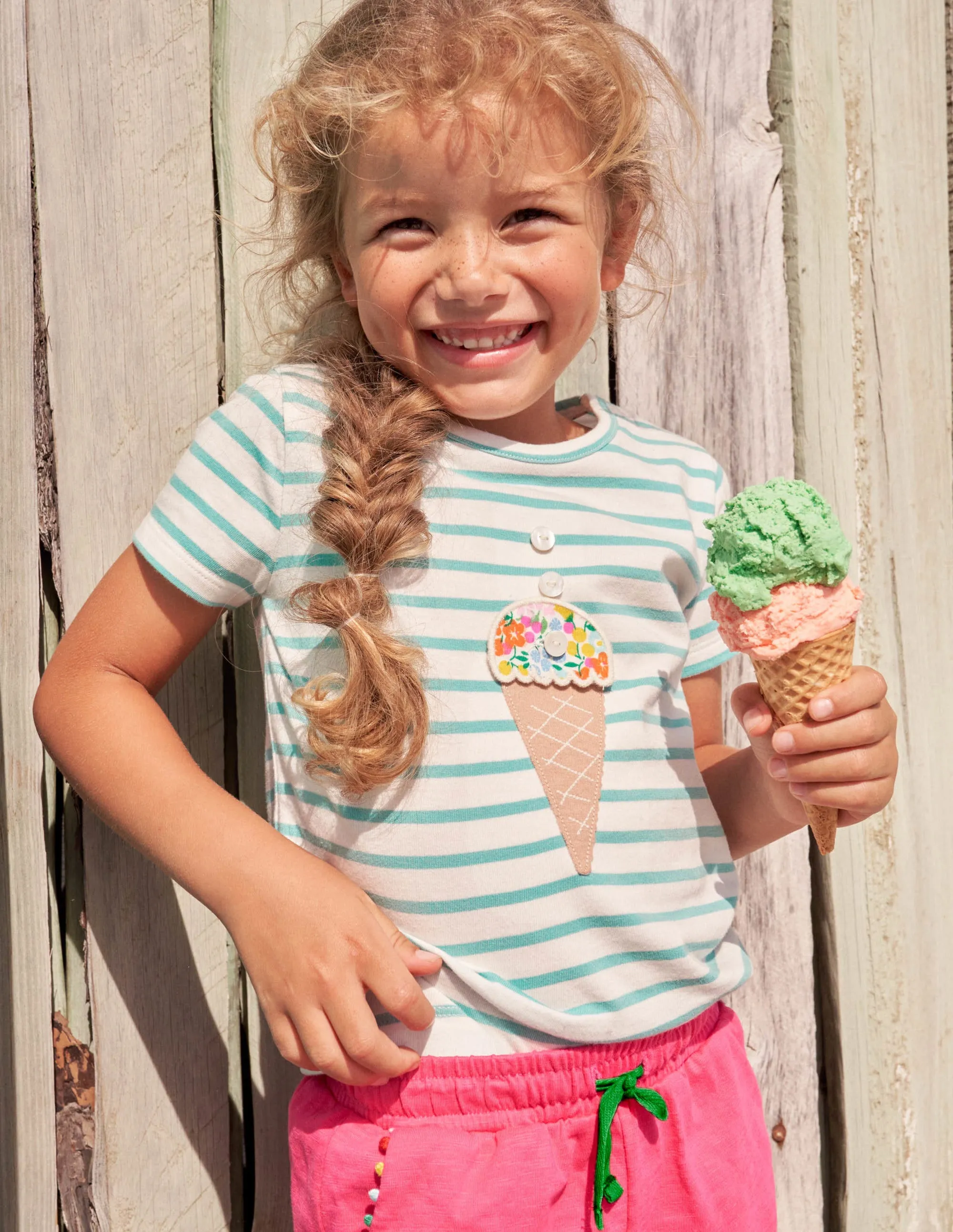Build your own Appliqué Top-Georgian Blue/ Ivory Ice Cream