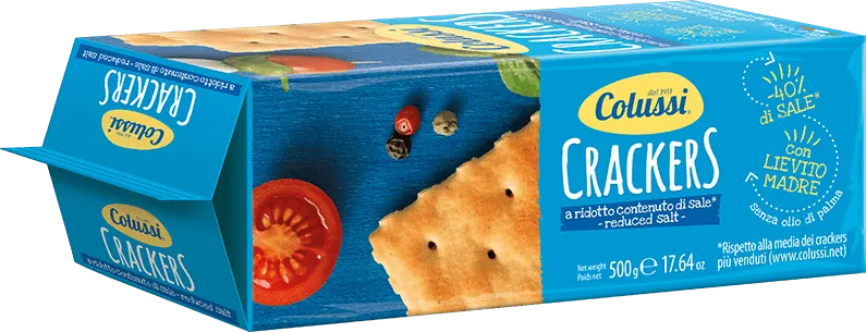 Colussi Reduced Salt Crackers, 17.6 oz (500g)