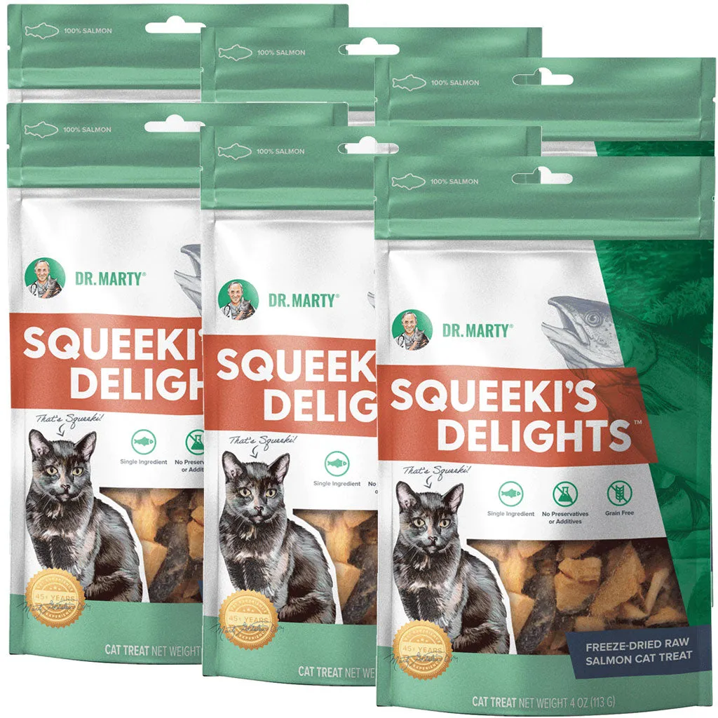 Dr. Marty Squeeki's Delights Freeze-Dried Raw Salmon Cat Treats, 4-oz