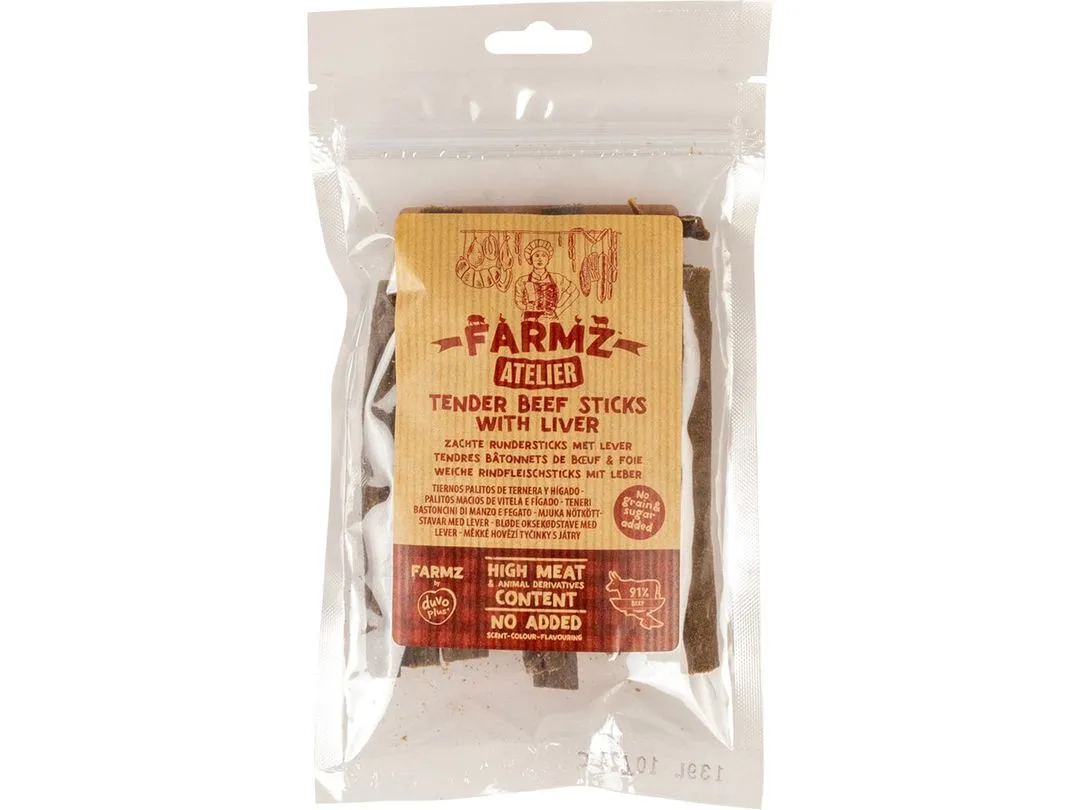 Farmz Atelier Tender beef sticks with liver  /-11cm - 100g