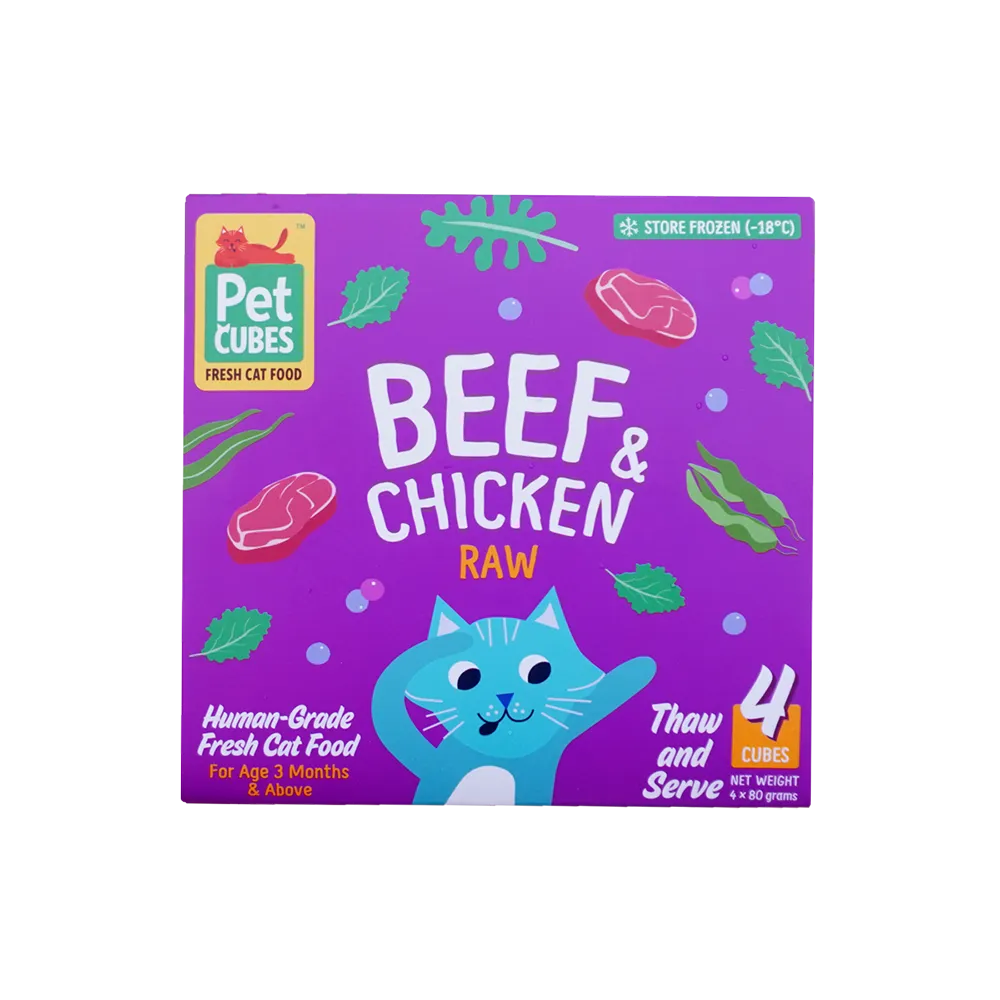 *FROZEN* PetCubes Cat Raw Beef & Chicken 320g