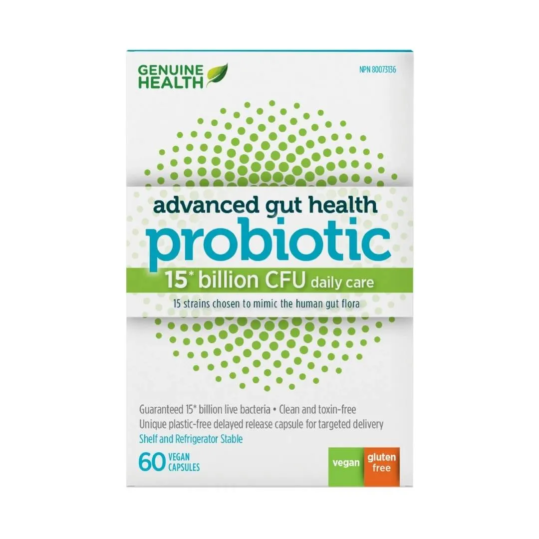 Genuine Health Advanced Gut Health Probiotics (15 billion CFU)