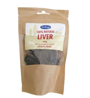 Hollings Air Dried Liver Dog Treats 100g (BBD 03/24)