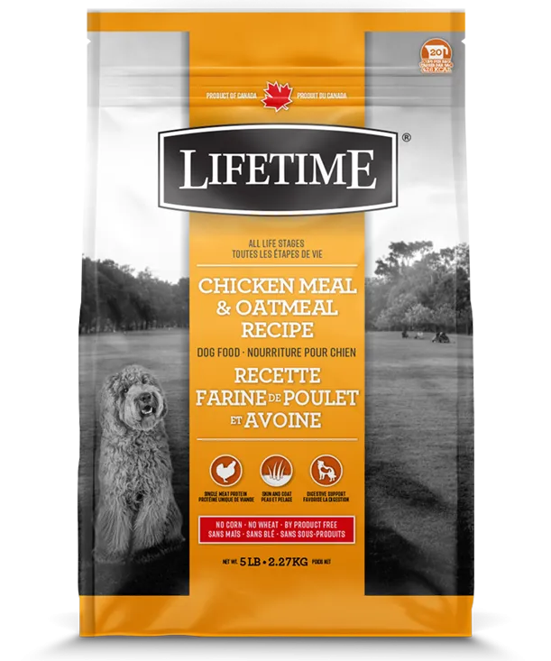 Lifetime All Stages Chicken & Oatmeal Dog Food 11.4Kg/25lb