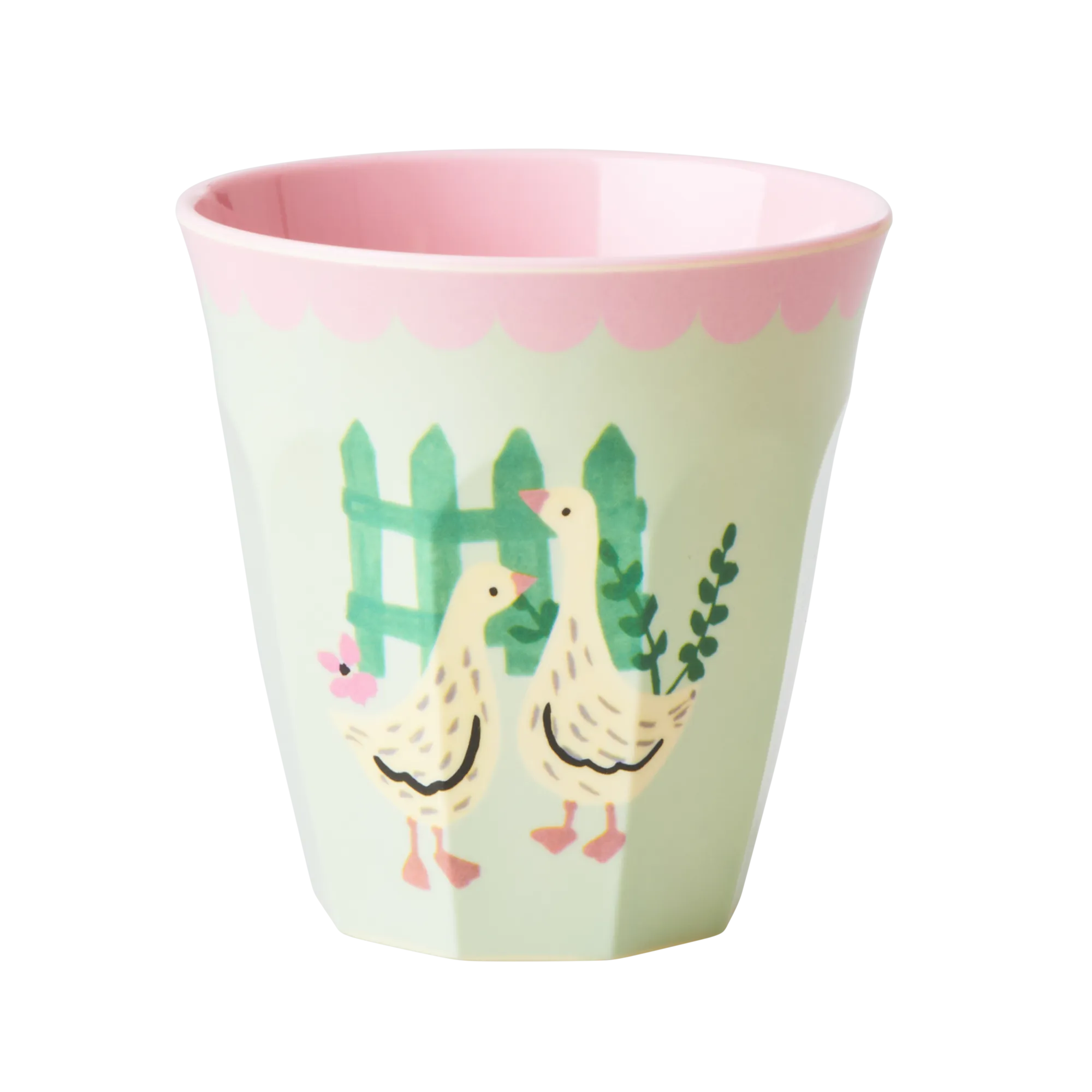 Melamine Kids Cups in Pink Farm Prints - Medium - 6 pcs. in Gift Box