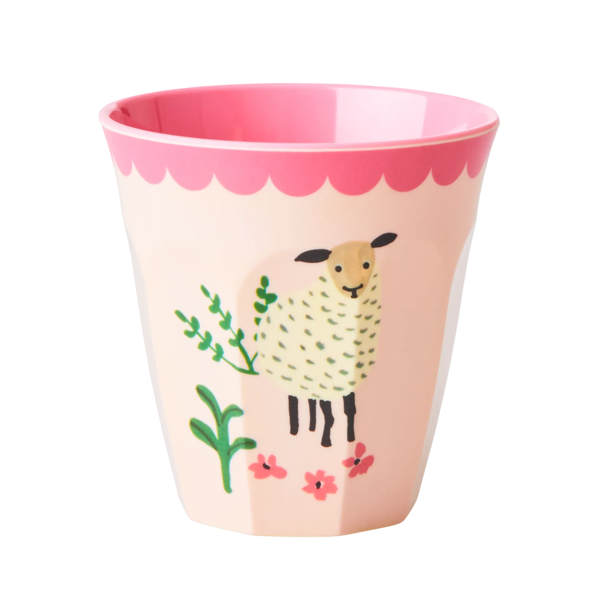 Melamine Kids Cups in Pink Farm Prints - Medium - 6 pcs. in Gift Box