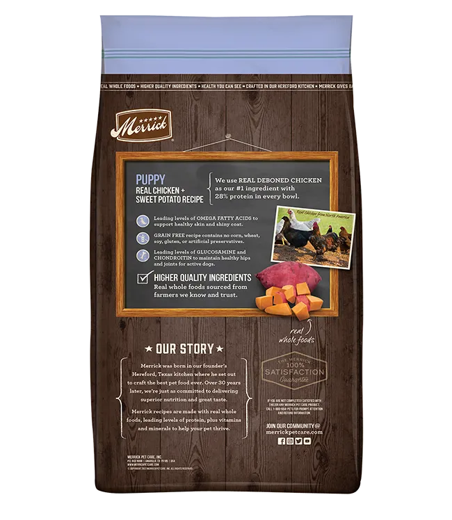Merrick Grain Free Real Chicken and Sweet Potato Puppy Food 25lb