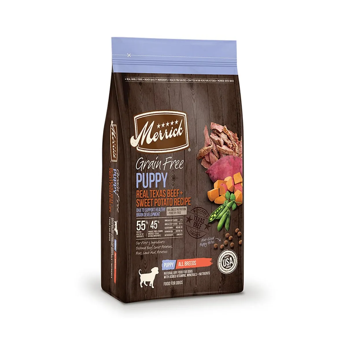 Merrick Grain Free Real Texas Beef Sweet Potato Puppy Dry Dog Food 22lb