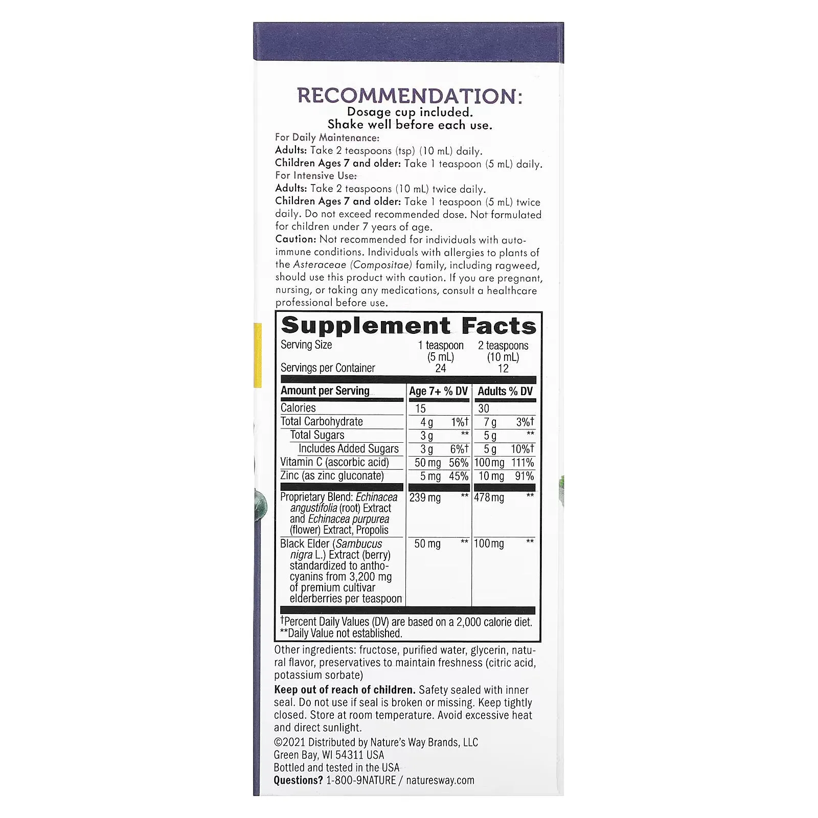 Nature's Way elderberry syrup, 120 ml