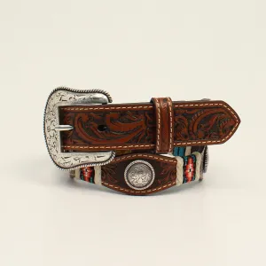 Nocona Toddler Boys' Belt 1 1/4" Flower Embossed Round Concho - Tan