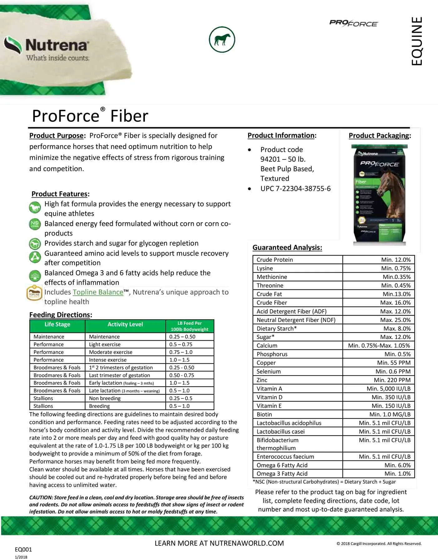 Nutrena ProForce Fuel XF Horse Feed