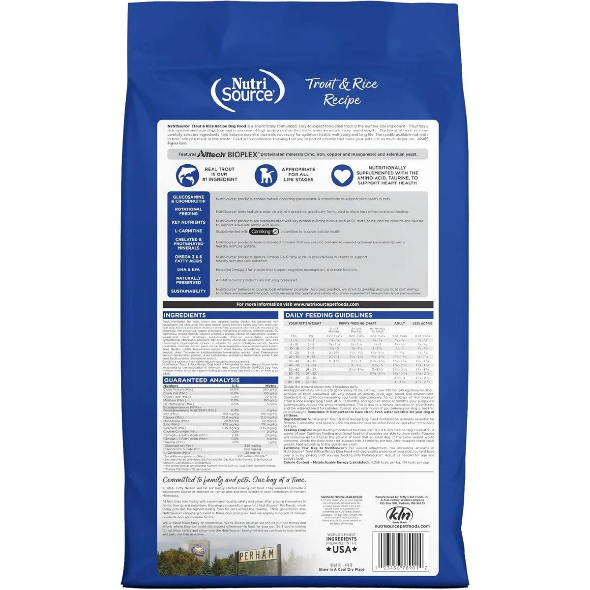 NutriSource Trout & Rice Healthy Dry Dog Food 12lb