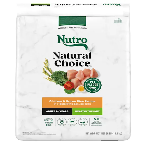 NUTRO NATURAL CHOICE Healthy Weight Adult Dry Dog Food, Chicken & Brown Rice Recipe, 30-lb Bag