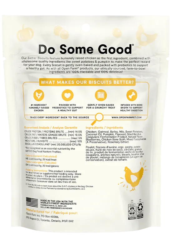 Open Farm - Better Biscuit - Chicken & Oatmeal Dog Treats
