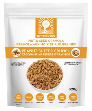 Peanut Butter Crunch Nut and Seed Granola by Ketorious, 320g (Copy)
