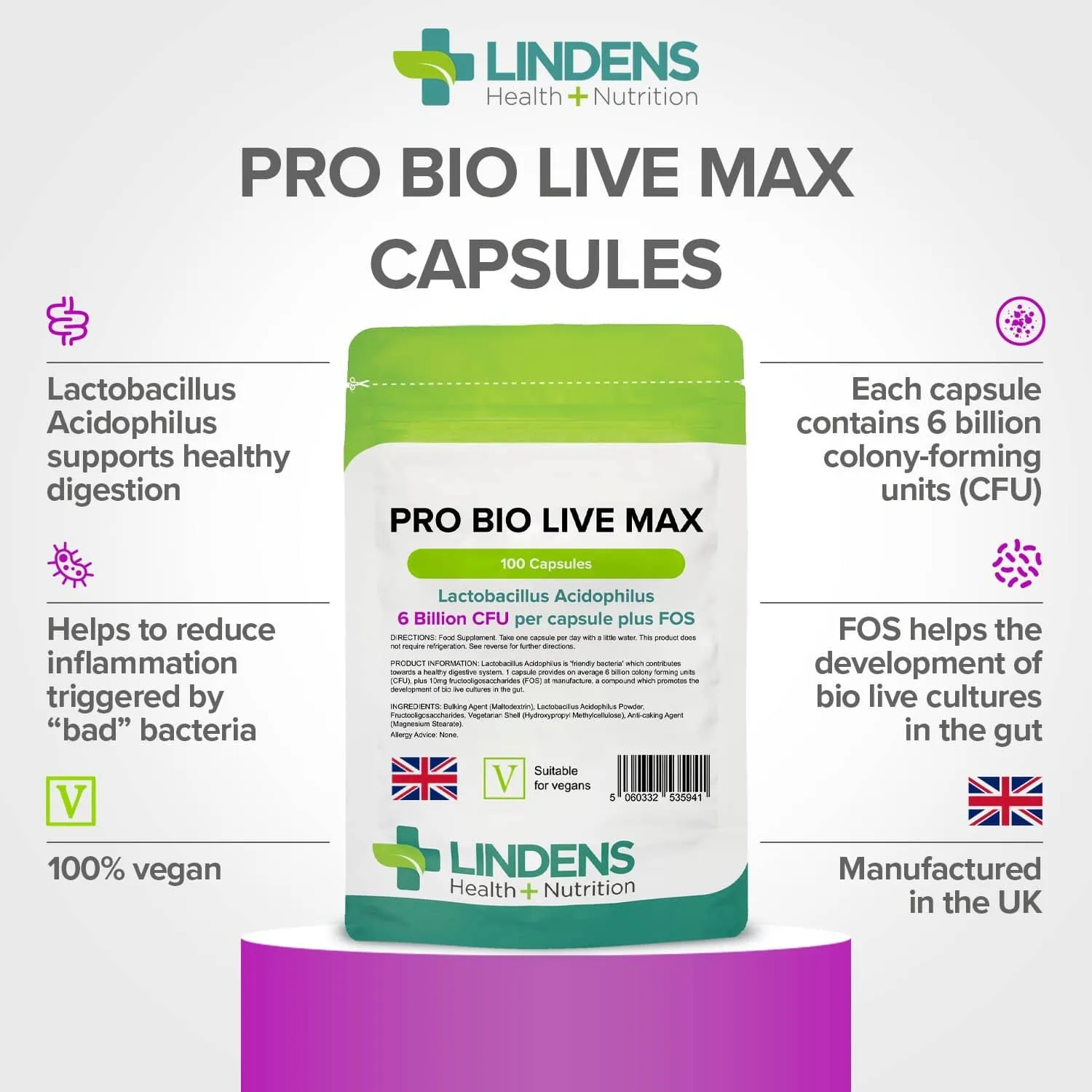 Pro Bio Live Max 6 Billion CFU Veg Capsules