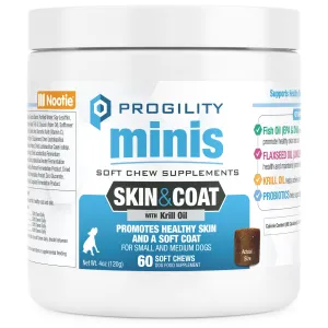 Progility Minis Skin & Coat Soft Chew Supplements | Promotes Healthy Skin and a Soft Coat - For Small & Medium Dogs