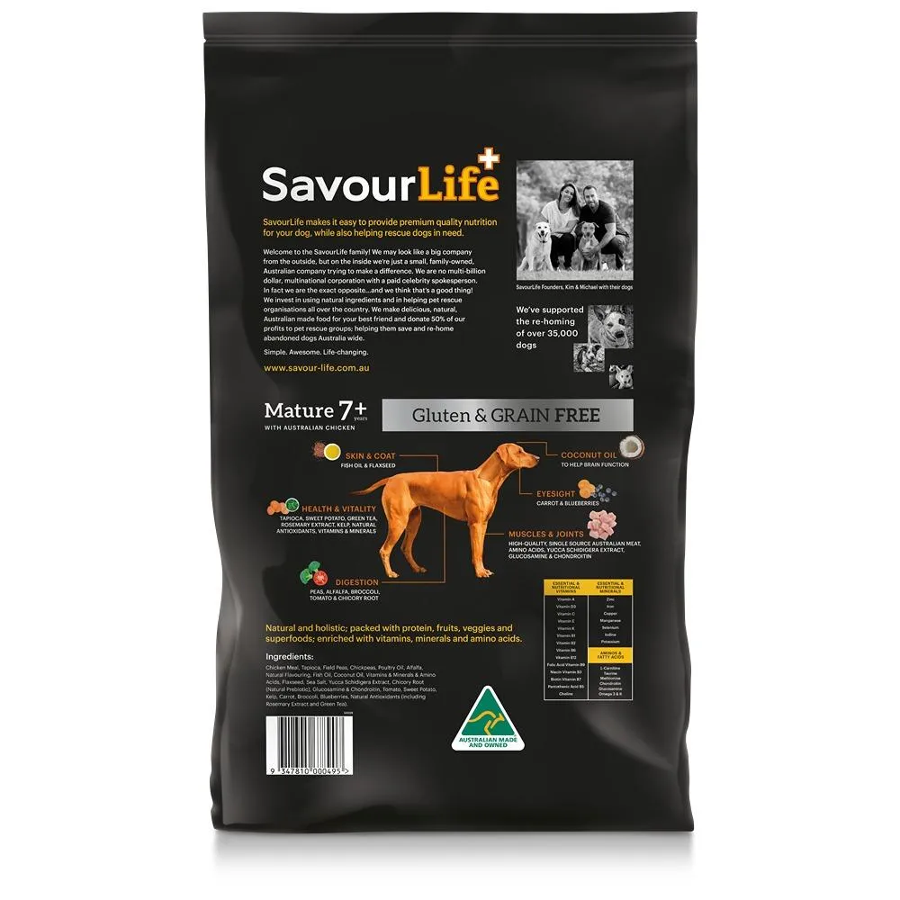 Savourlife Grain Free Mature 7  With Australian Chicken Dry Dog Food