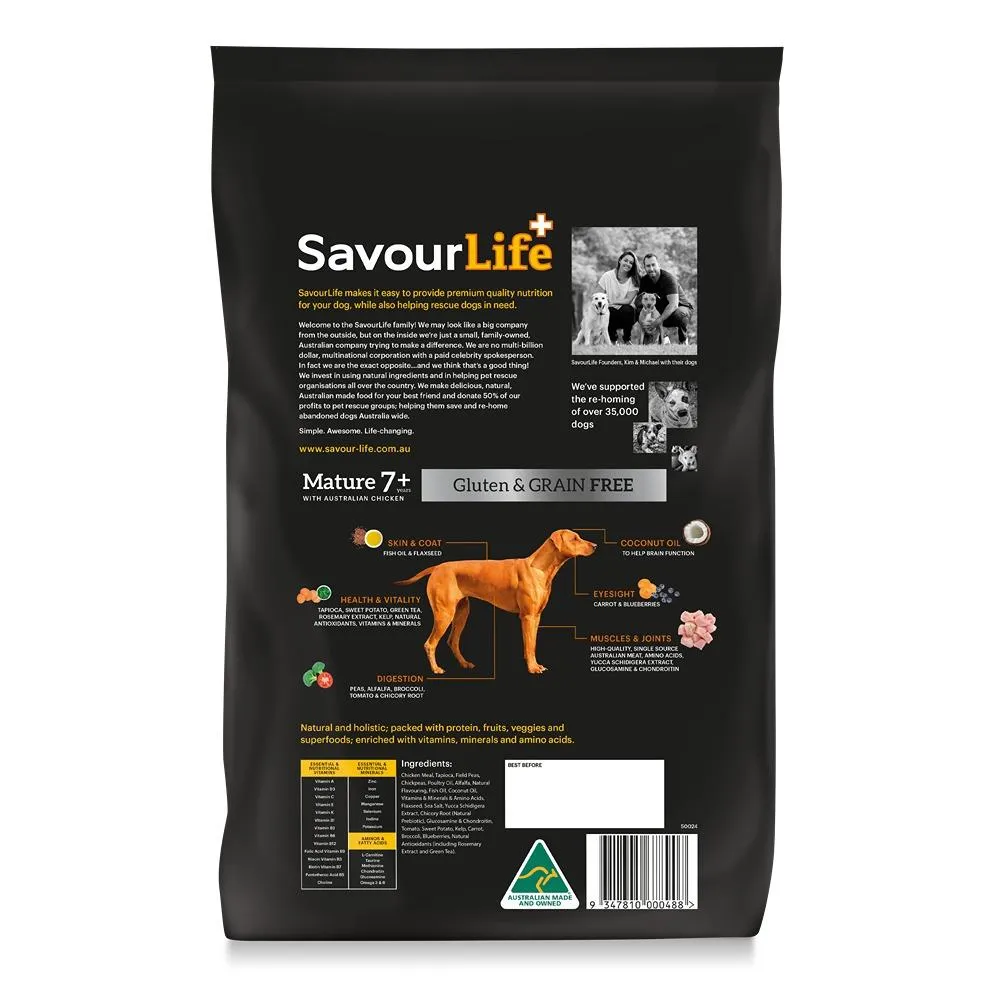 Savourlife Grain Free Mature 7  With Australian Chicken Dry Dog Food
