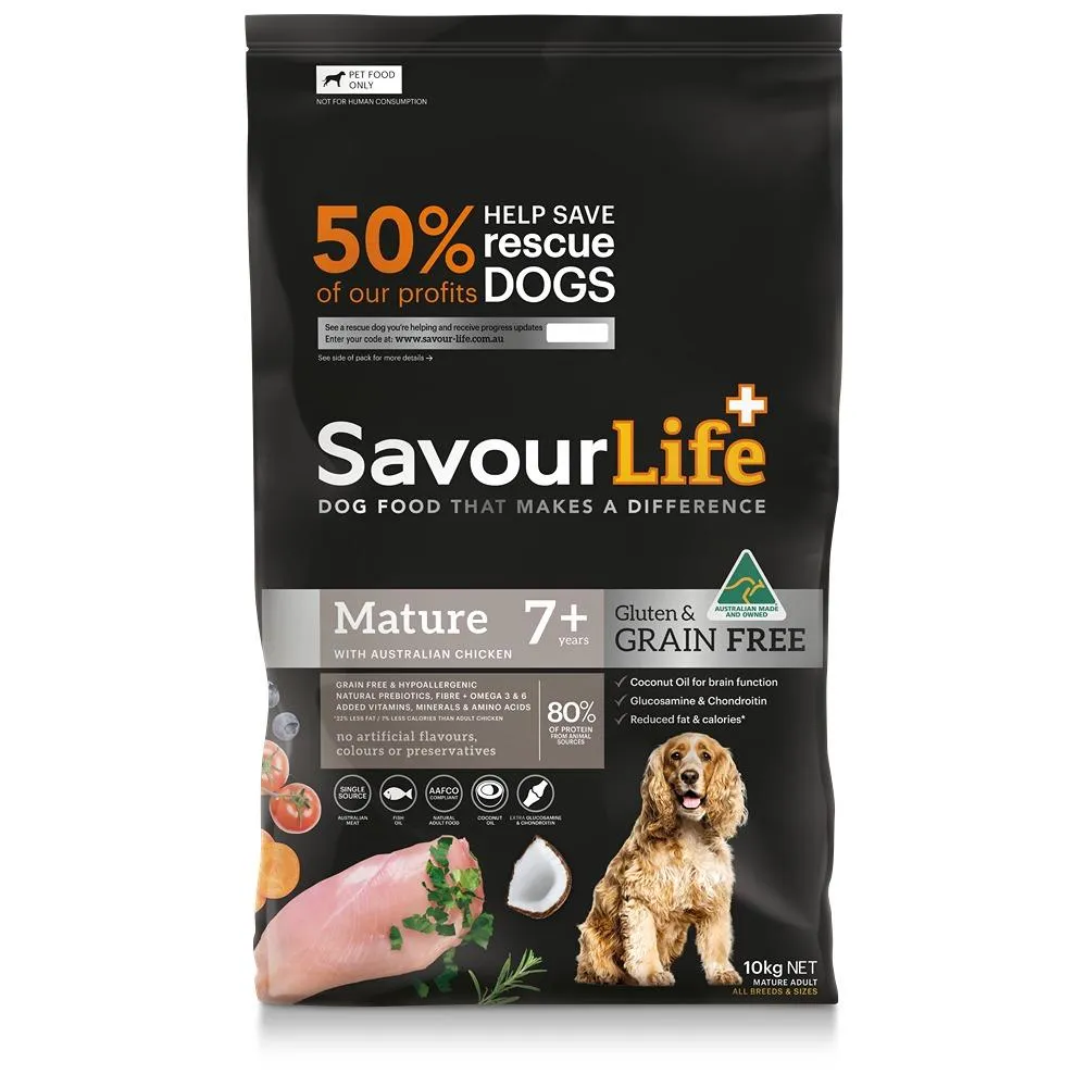 Savourlife Grain Free Mature 7  With Australian Chicken Dry Dog Food