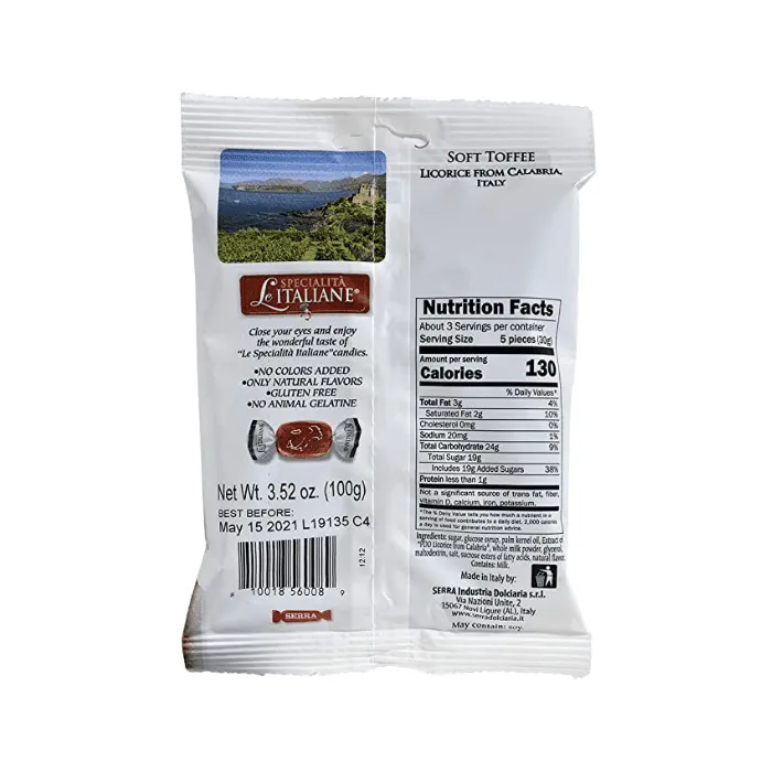 Serra Soft Toffee Licorice from Calabria, 3.52 oz