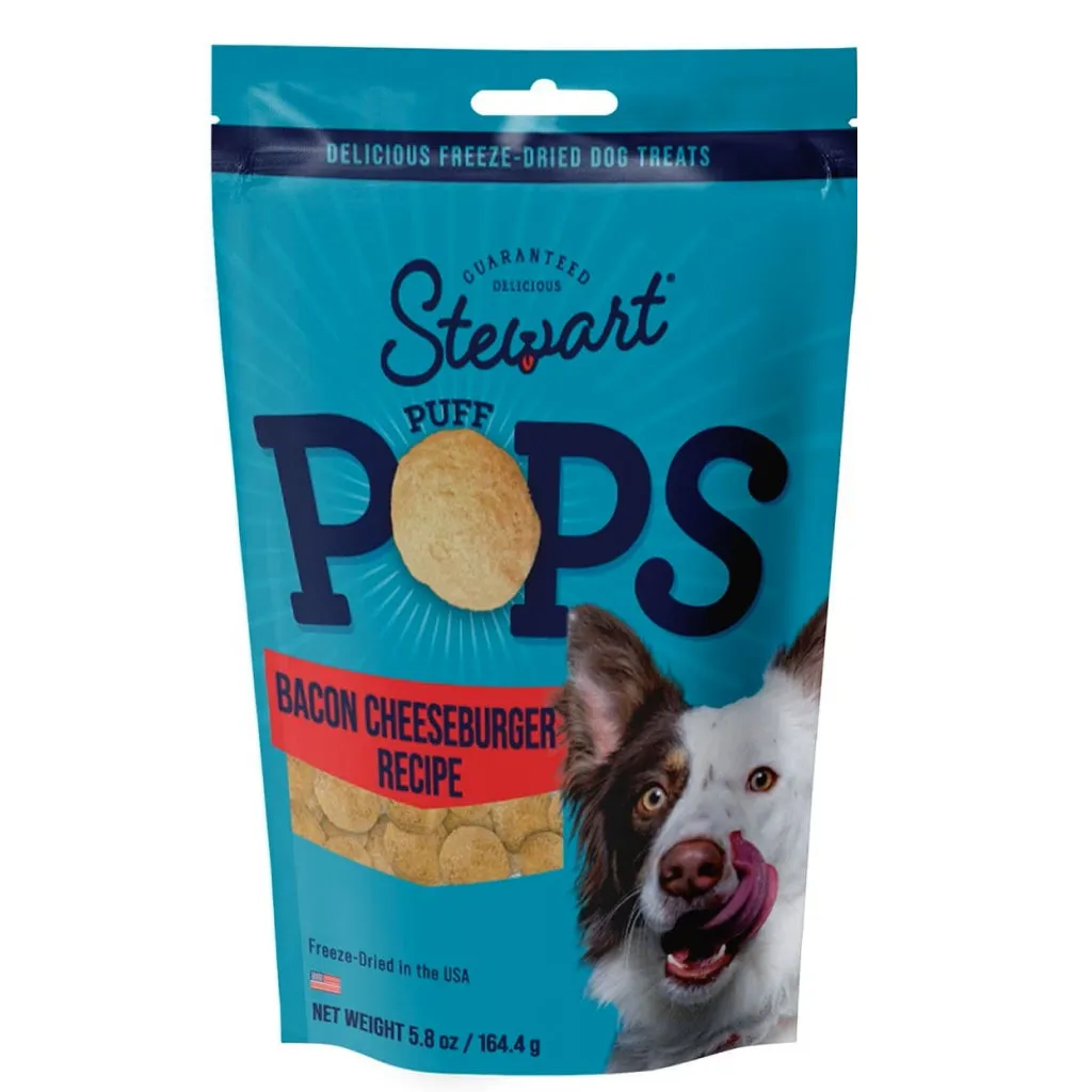 Stewart PuffPops Bacon Cheeseburger Recipe Freeze-Dried Treats For Dogs
