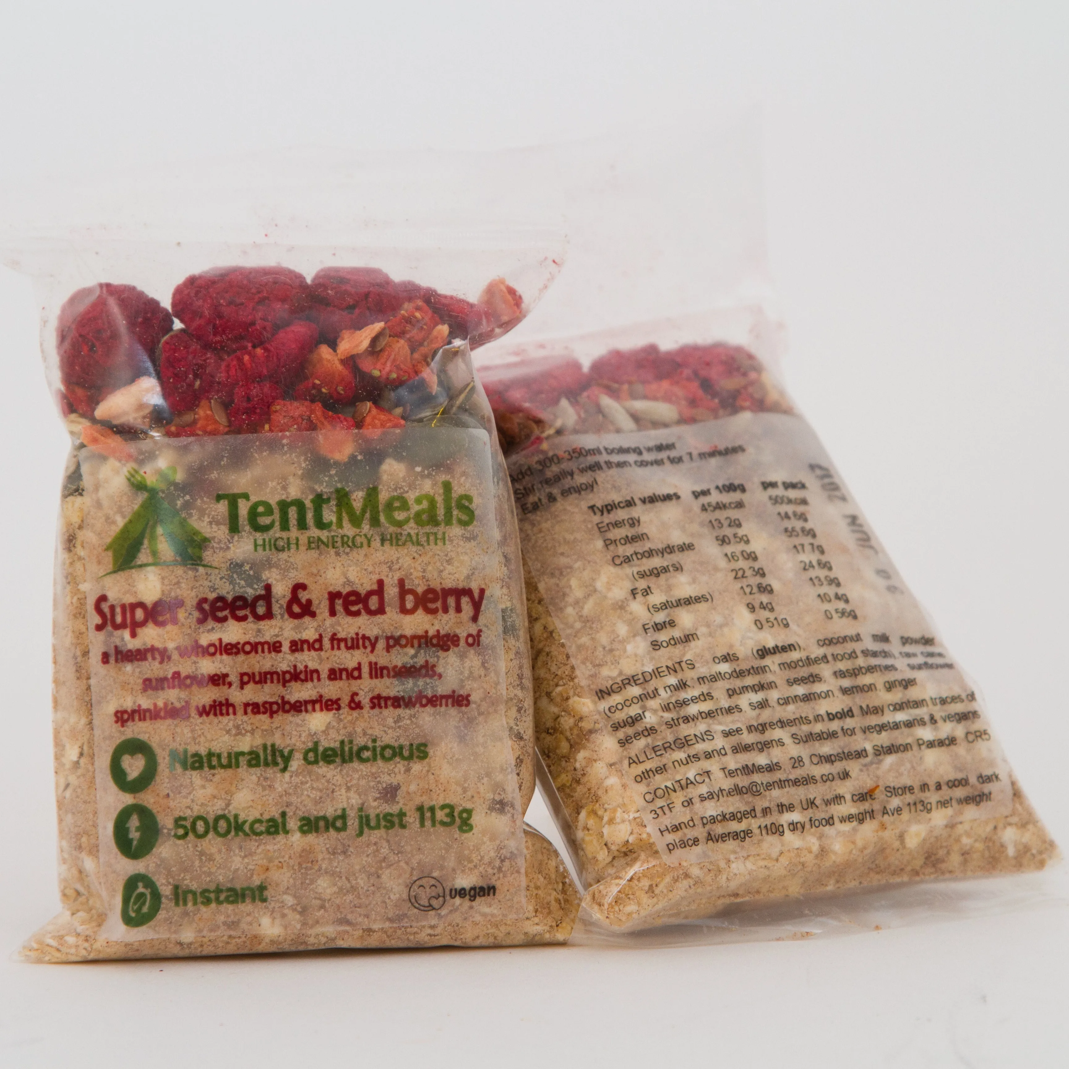 TentMeals Super seed & red berry breakfast - 500 kcal