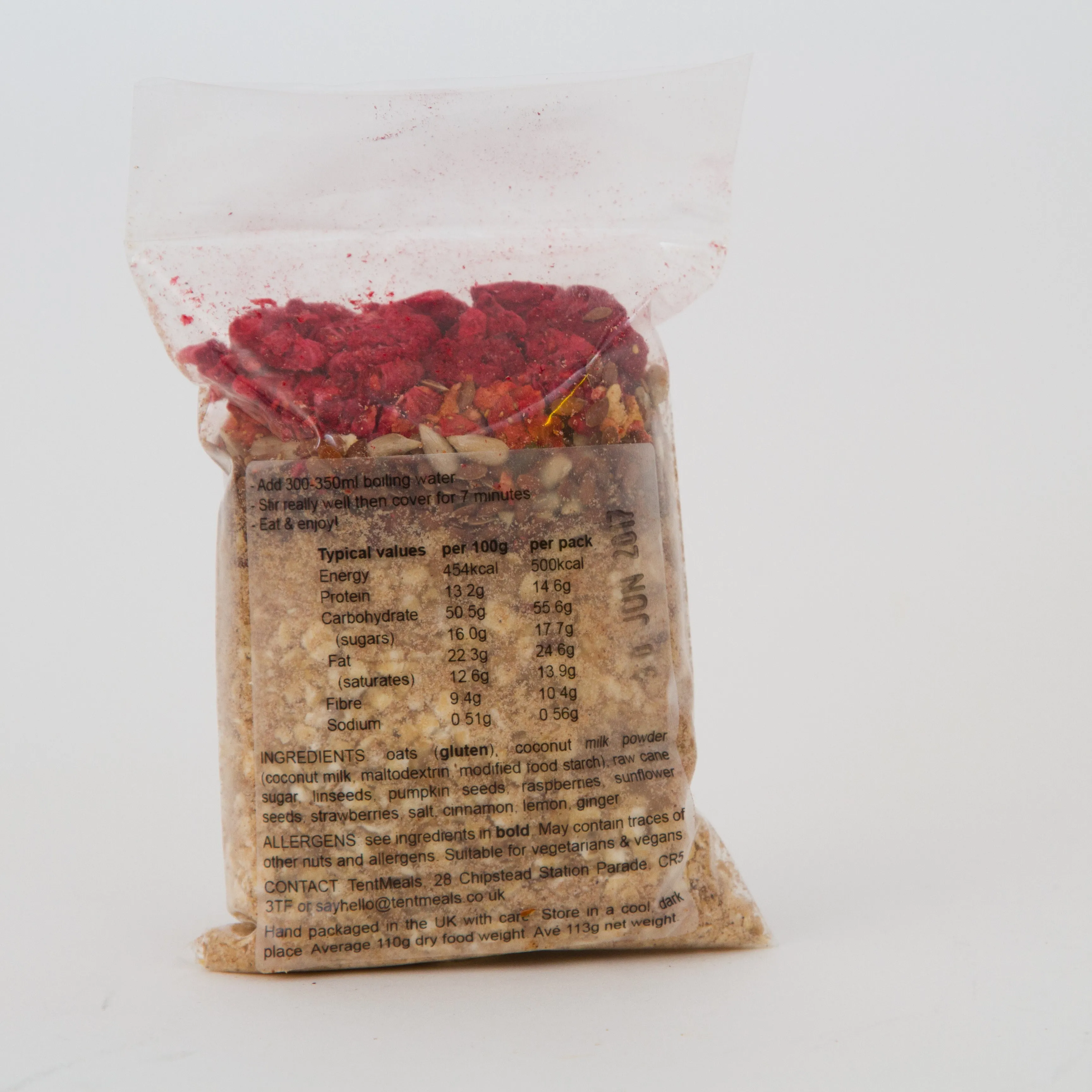 TentMeals Super seed & red berry breakfast - 500 kcal