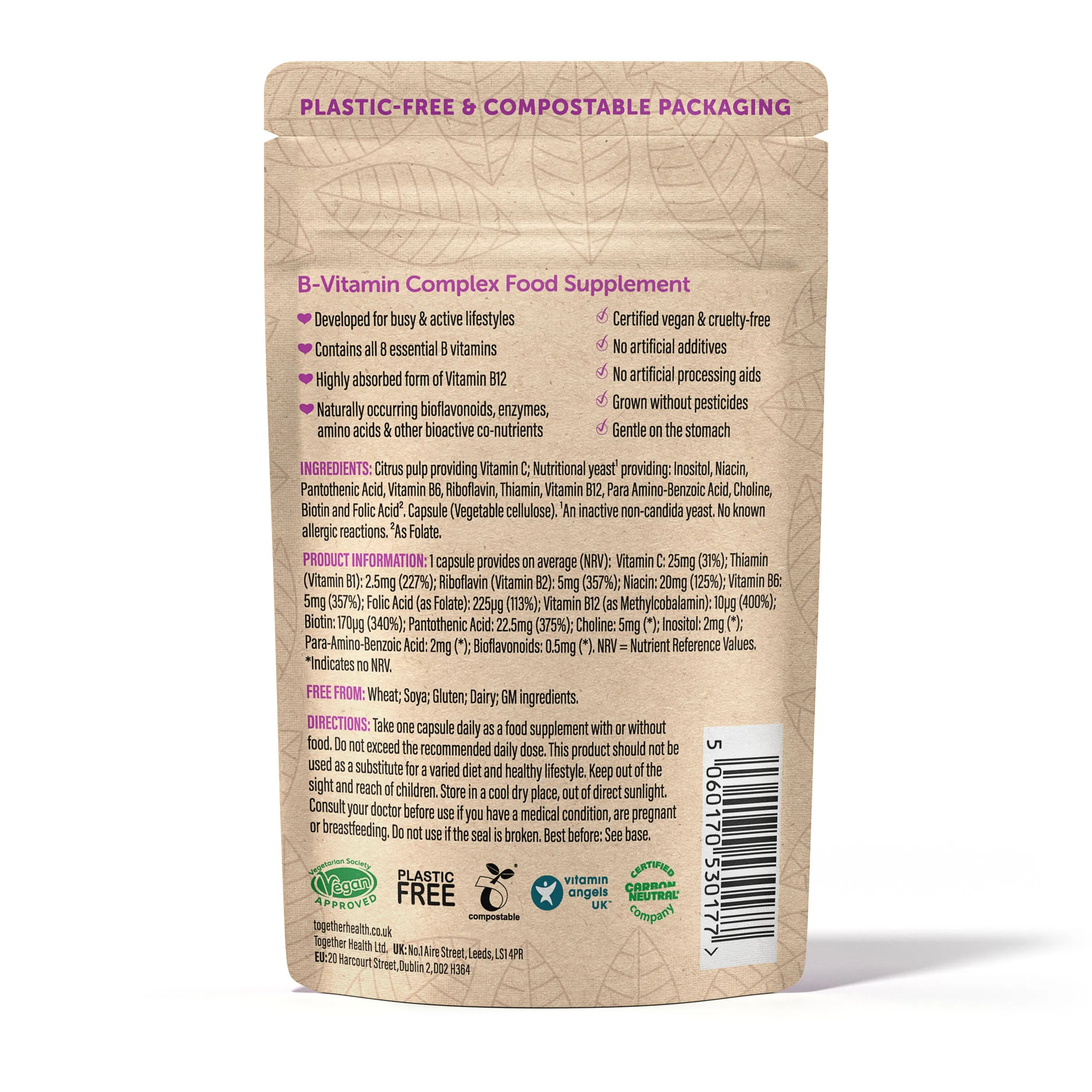Together Natural Food Source Vitamin B Complex With Bioflavonoids 30 tabs