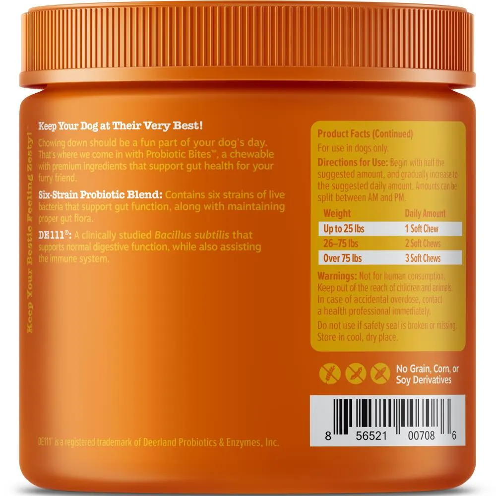 TRIAL SPECIAL 50% OFF (1 per order): Zesty Paws Probiotic Bites Pumpkin Dog Supplement Trial Pack 10 chews