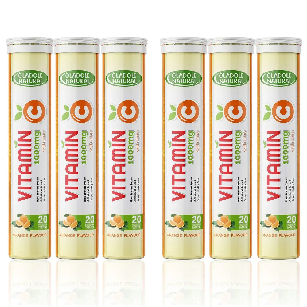 Vitamin C 1000mg effervescent   Zinc Orange Flavor Pack of 6