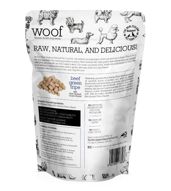 Woof Beef Green Tripe Freeze Dried Dog Treats